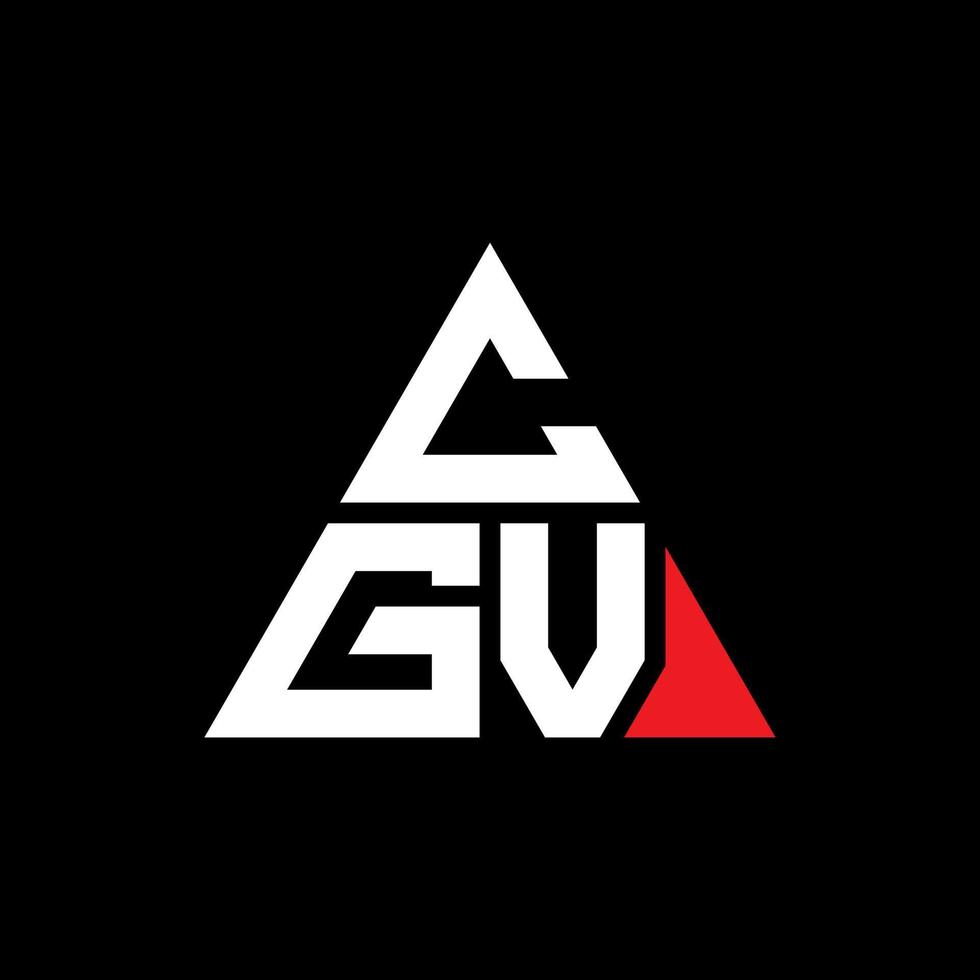 design de logotipo de letra triângulo cgv com forma de triângulo. monograma de design de logotipo de triângulo cgv. modelo de logotipo de vetor triângulo cgv com cor vermelha. logotipo triangular cgv logotipo simples, elegante e luxuoso.