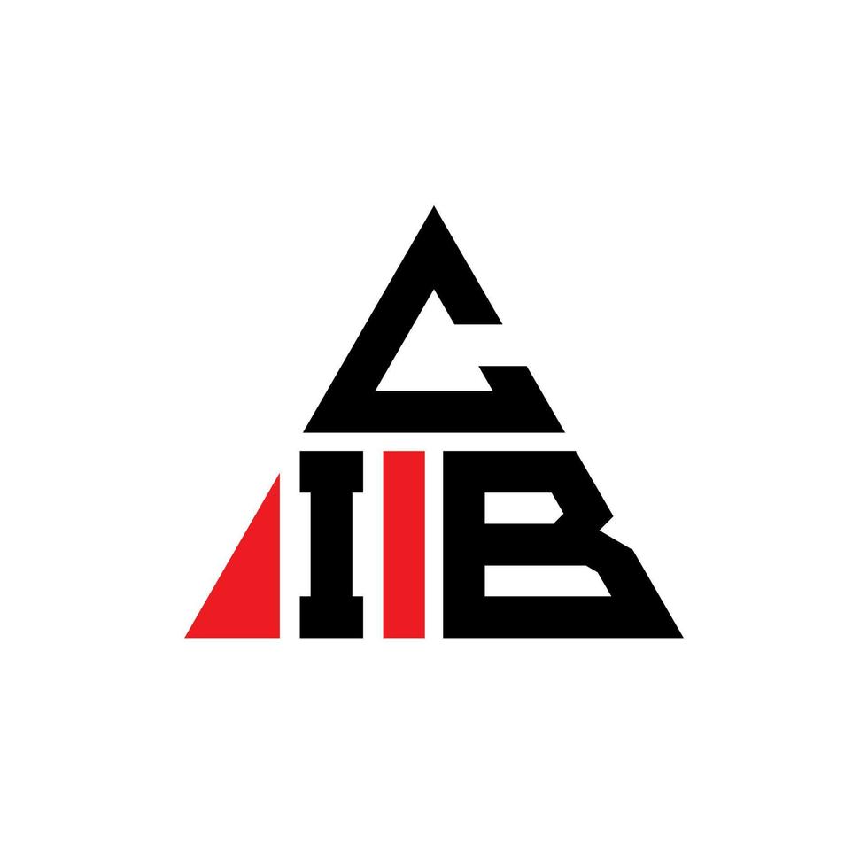 design de logotipo de carta triângulo cib com forma de triângulo. monograma de design de logotipo de triângulo cib. modelo de logotipo de vetor cib triângulo com cor vermelha. logotipo triangular cib logotipo simples, elegante e luxuoso.