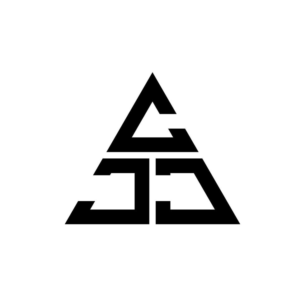 design de logotipo de letra triângulo cjj com forma de triângulo. monograma de design de logotipo de triângulo cjj. modelo de logotipo de vetor de triângulo cjj com cor vermelha. logotipo triangular cjj logotipo simples, elegante e luxuoso.