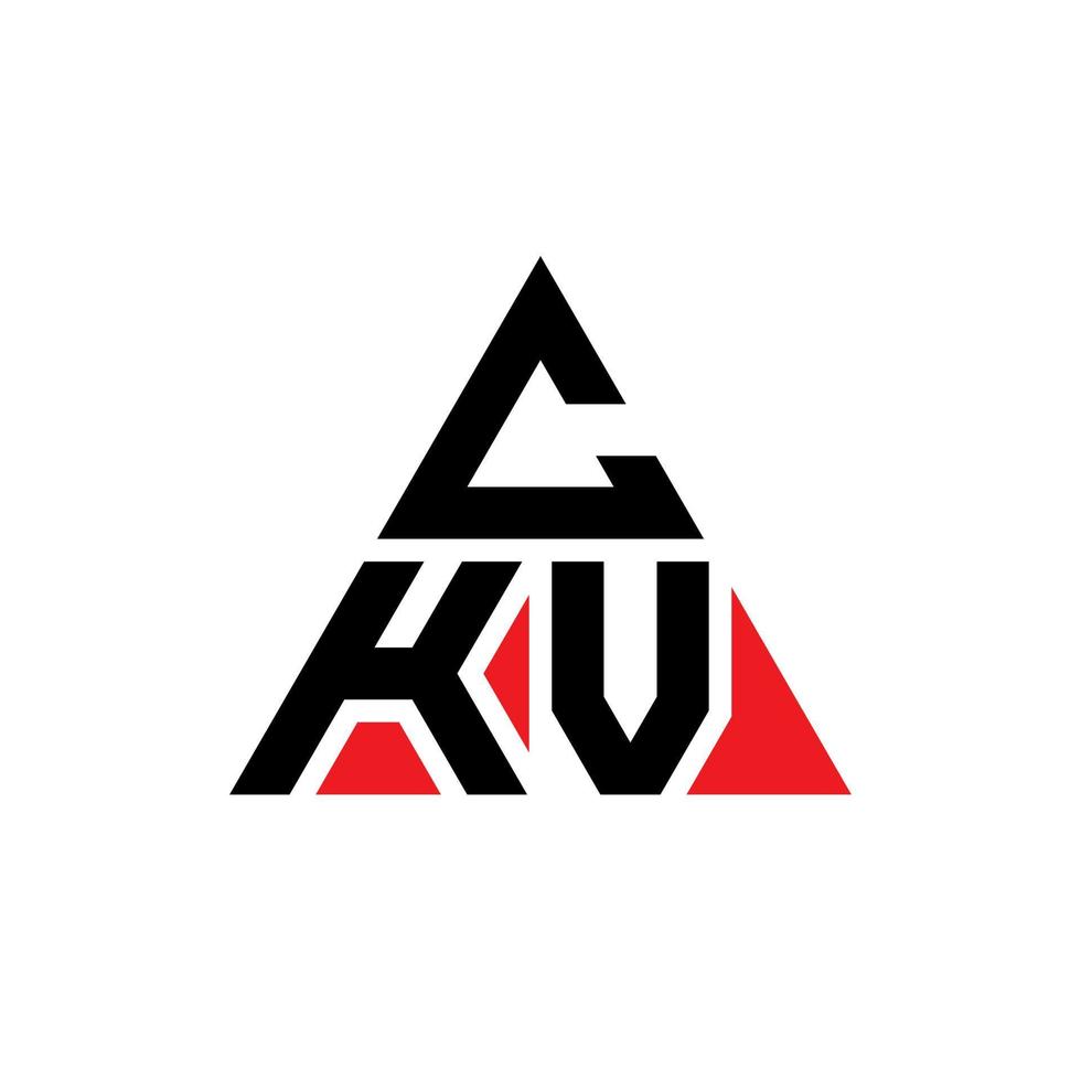 design de logotipo de letra de triângulo ckv com forma de triângulo. monograma de design de logotipo de triângulo ckv. modelo de logotipo de vetor de triângulo ckv com cor vermelha. logotipo triangular ckv logotipo simples, elegante e luxuoso.