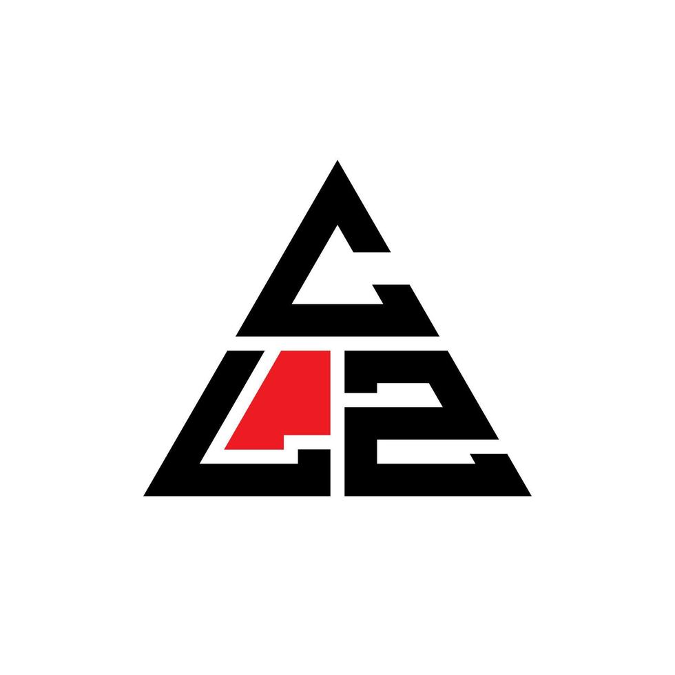 design de logotipo de letra de triângulo clz com forma de triângulo. monograma de design de logotipo de triângulo clz. modelo de logotipo de vetor de triângulo clz com cor vermelha. clz logotipo triangular logotipo simples, elegante e luxuoso.