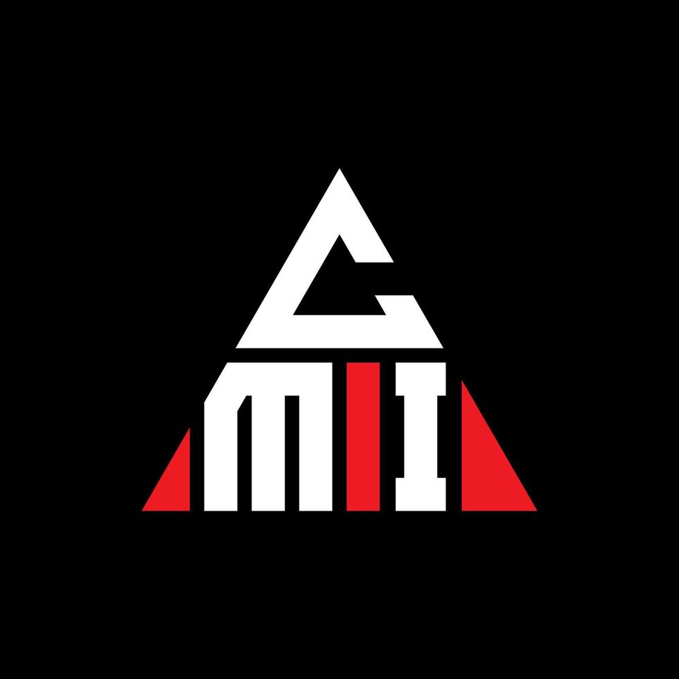 design de logotipo de letra de triângulo cmi com forma de triângulo. monograma de design de logotipo de triângulo cmi. modelo de logotipo de vetor de triângulo cmi com cor vermelha. logotipo triangular cmi logotipo simples, elegante e luxuoso.