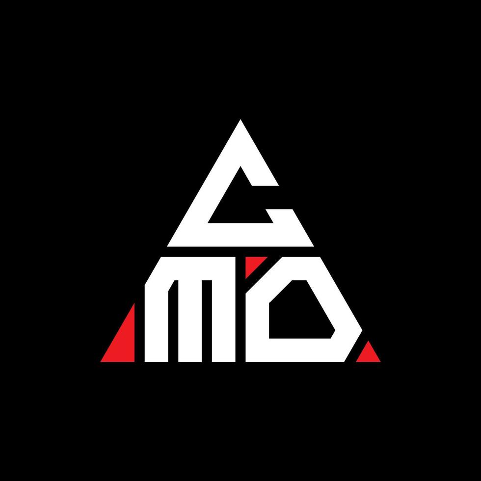 design de logotipo de letra de triângulo cmo com forma de triângulo. monograma de design de logotipo de triângulo cmo. modelo de logotipo de vetor de triângulo cmo com cor vermelha. logotipo triangular cmo logotipo simples, elegante e luxuoso.