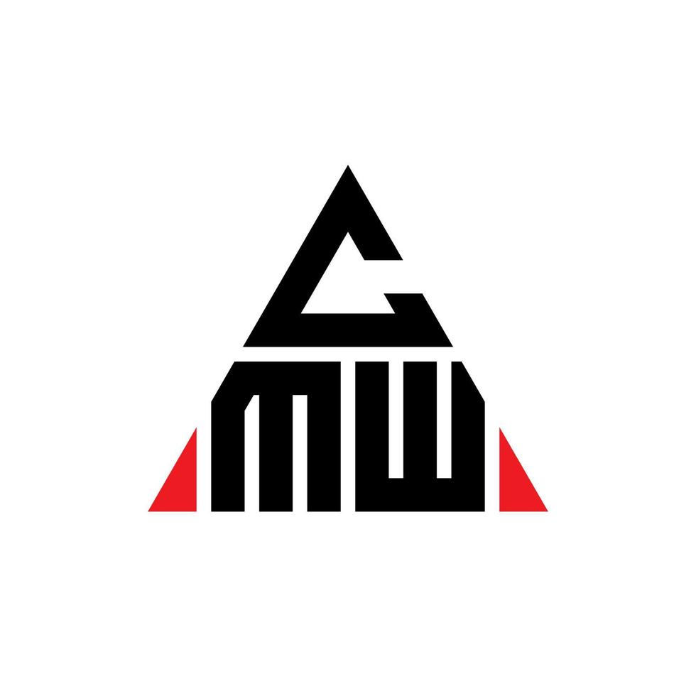 design de logotipo de letra de triângulo cmw com forma de triângulo. monograma de design de logotipo de triângulo cmw. modelo de logotipo de vetor de triângulo cmw com cor vermelha. logotipo triangular cmw logotipo simples, elegante e luxuoso.