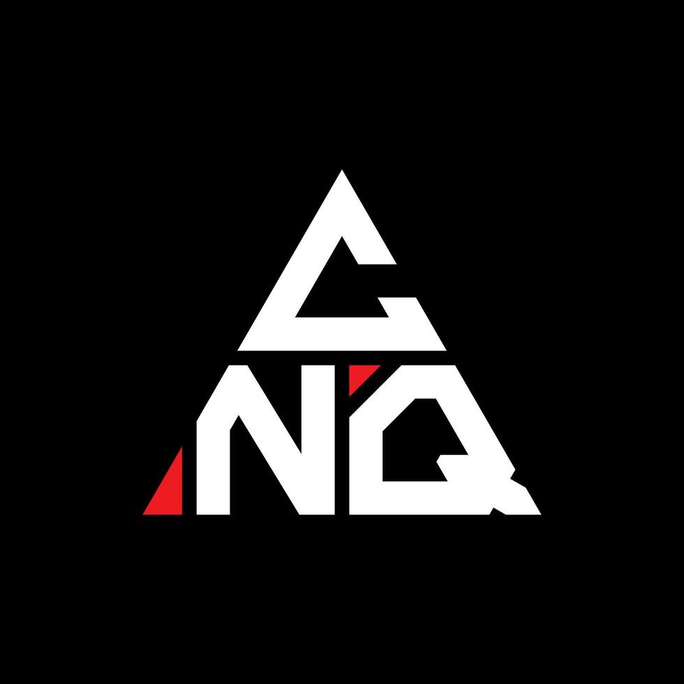 design de logotipo de letra de triângulo cnq com forma de triângulo. monograma de design de logotipo de triângulo cnq. modelo de logotipo de vetor de triângulo cnq com cor vermelha. cnq logotipo triangular logotipo simples, elegante e luxuoso.