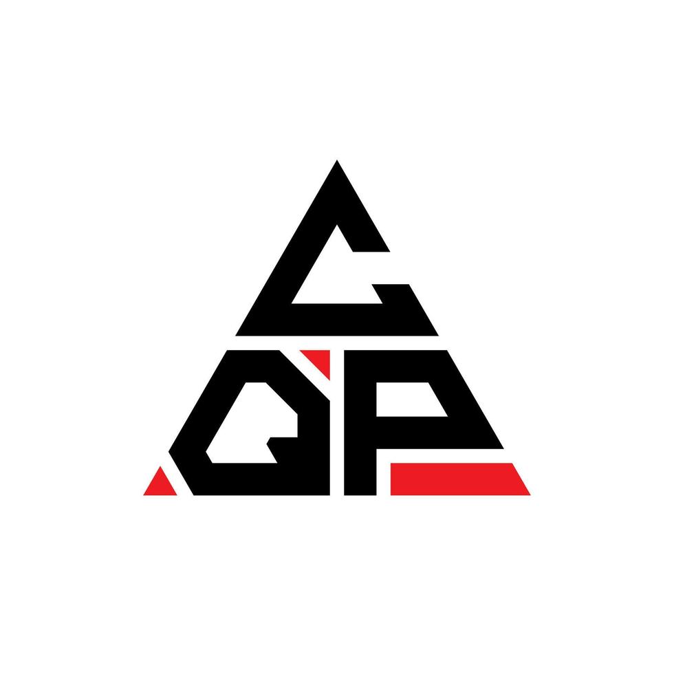 design de logotipo de letra triângulo cqp com forma de triângulo. monograma de design de logotipo de triângulo cqp. modelo de logotipo de vetor triângulo cqp com cor vermelha. logotipo triangular cqp logotipo simples, elegante e luxuoso.