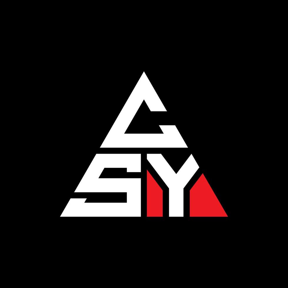 design de logotipo de letra triângulo csy com forma de triângulo. monograma de design de logotipo de triângulo csy. modelo de logotipo de vetor de triângulo csy com cor vermelha. logotipo triangular csy logotipo simples, elegante e luxuoso.