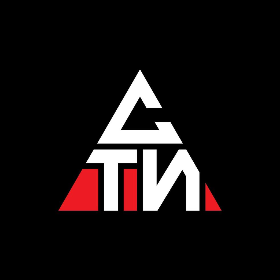 design de logotipo de letra de triângulo ctn com forma de triângulo. monograma de design de logotipo de triângulo ctn. modelo de logotipo de vetor de triângulo ctn com cor vermelha. logotipo triangular ctn logotipo simples, elegante e luxuoso.