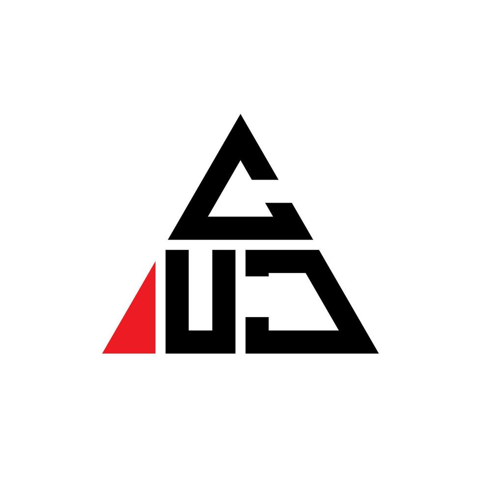 design de logotipo de letra de triângulo cuj com forma de triângulo. monograma de design de logotipo de triângulo cuj. modelo de logotipo de vetor de triângulo cuj com cor vermelha. cuj logotipo triangular logotipo simples, elegante e luxuoso.