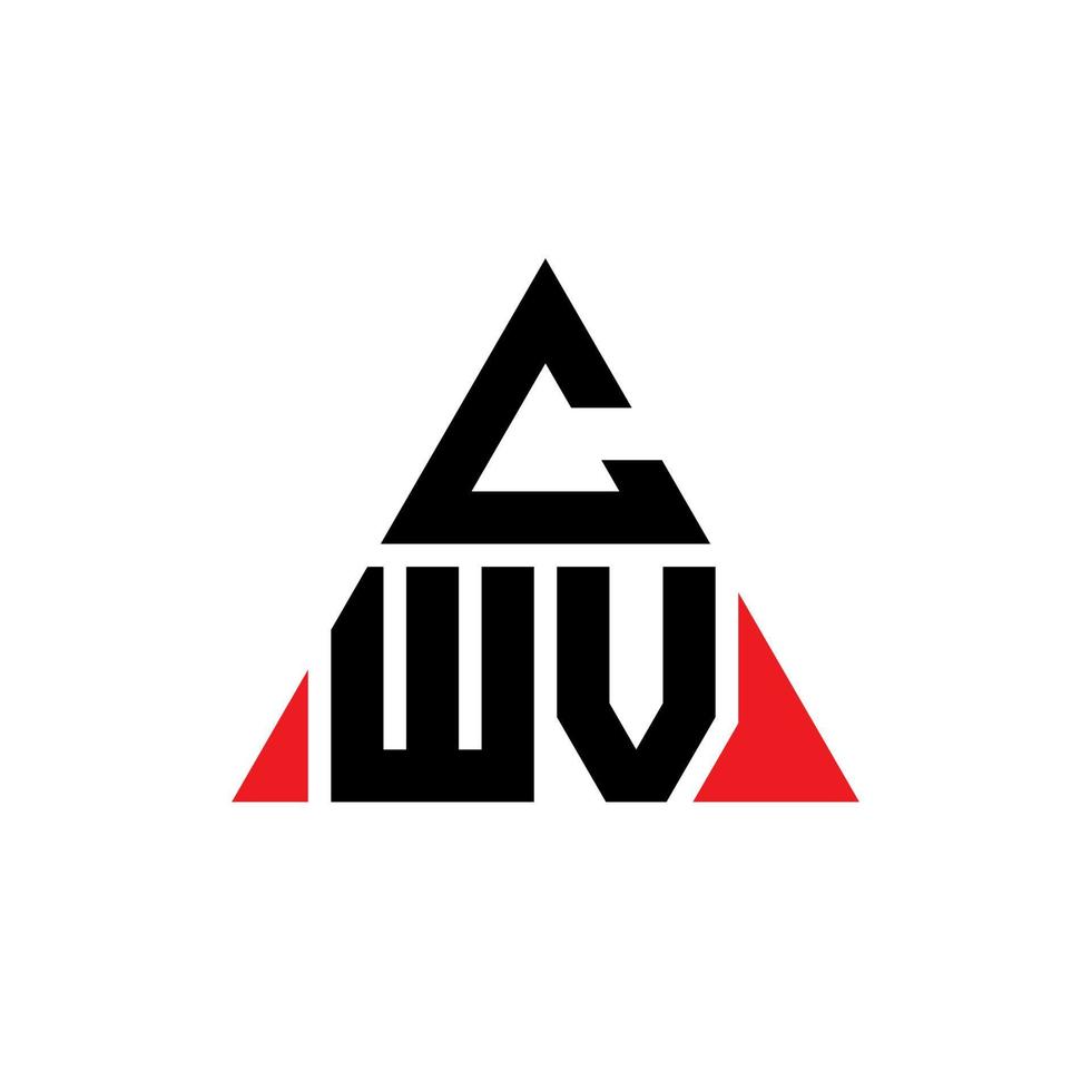 design de logotipo de letra de triângulo cwv com forma de triângulo. monograma de design de logotipo de triângulo cwv. modelo de logotipo de vetor de triângulo cwv com cor vermelha. logotipo triangular cwv logotipo simples, elegante e luxuoso.