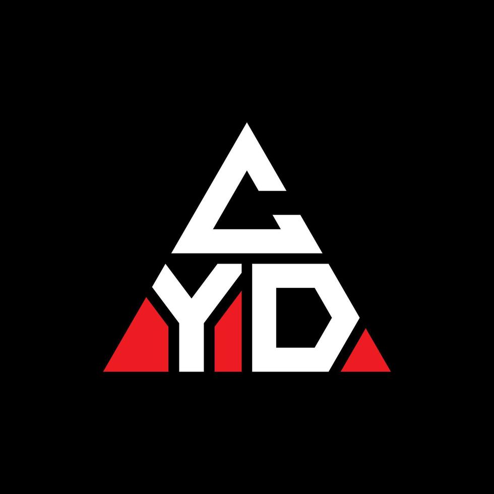 design de logotipo de letra triângulo cyd com forma de triângulo. monograma de design de logotipo de triângulo cyd. modelo de logotipo de vetor triângulo cyd com cor vermelha. logotipo triangular cyd logotipo simples, elegante e luxuoso.