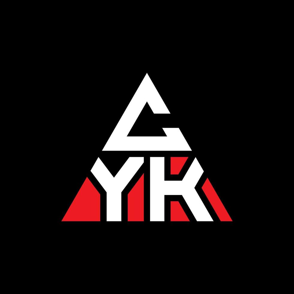 design de logotipo de letra triângulo cyk com forma de triângulo. monograma de design de logotipo de triângulo cyk. modelo de logotipo de vetor de triângulo cyk com cor vermelha. logotipo triangular cyk logotipo simples, elegante e luxuoso.