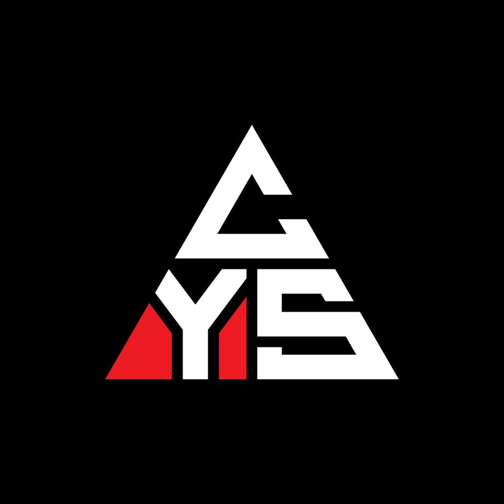 design de logotipo de letra de triângulo cys com forma de triângulo. monograma de design de logotipo de triângulo cis. modelo de logotipo de vetor de triângulo cys com cor vermelha. cys logotipo triangular simples, elegante e luxuoso.