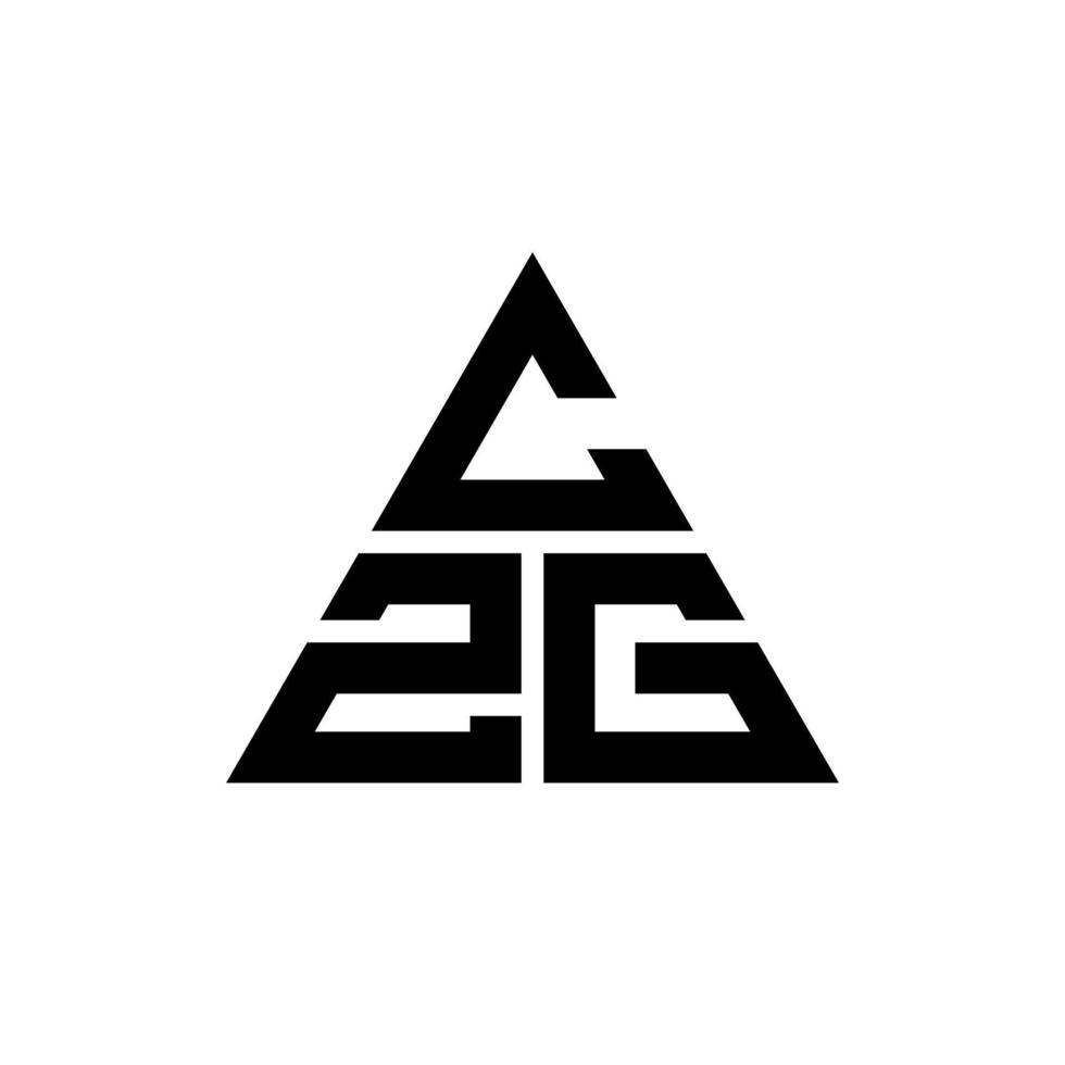 design de logotipo de letra triângulo czg com forma de triângulo. monograma de design de logotipo de triângulo czg. modelo de logotipo de vetor de triângulo czg com cor vermelha. logotipo triangular czg logotipo simples, elegante e luxuoso.