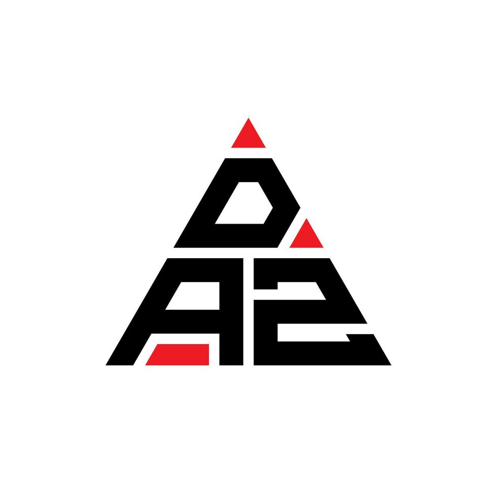 design de logotipo de letra triângulo daz com forma de triângulo. monograma de design de logotipo de triângulo daz. modelo de logotipo de vetor triângulo daz com cor vermelha. logotipo triangular daz logotipo simples, elegante e luxuoso.