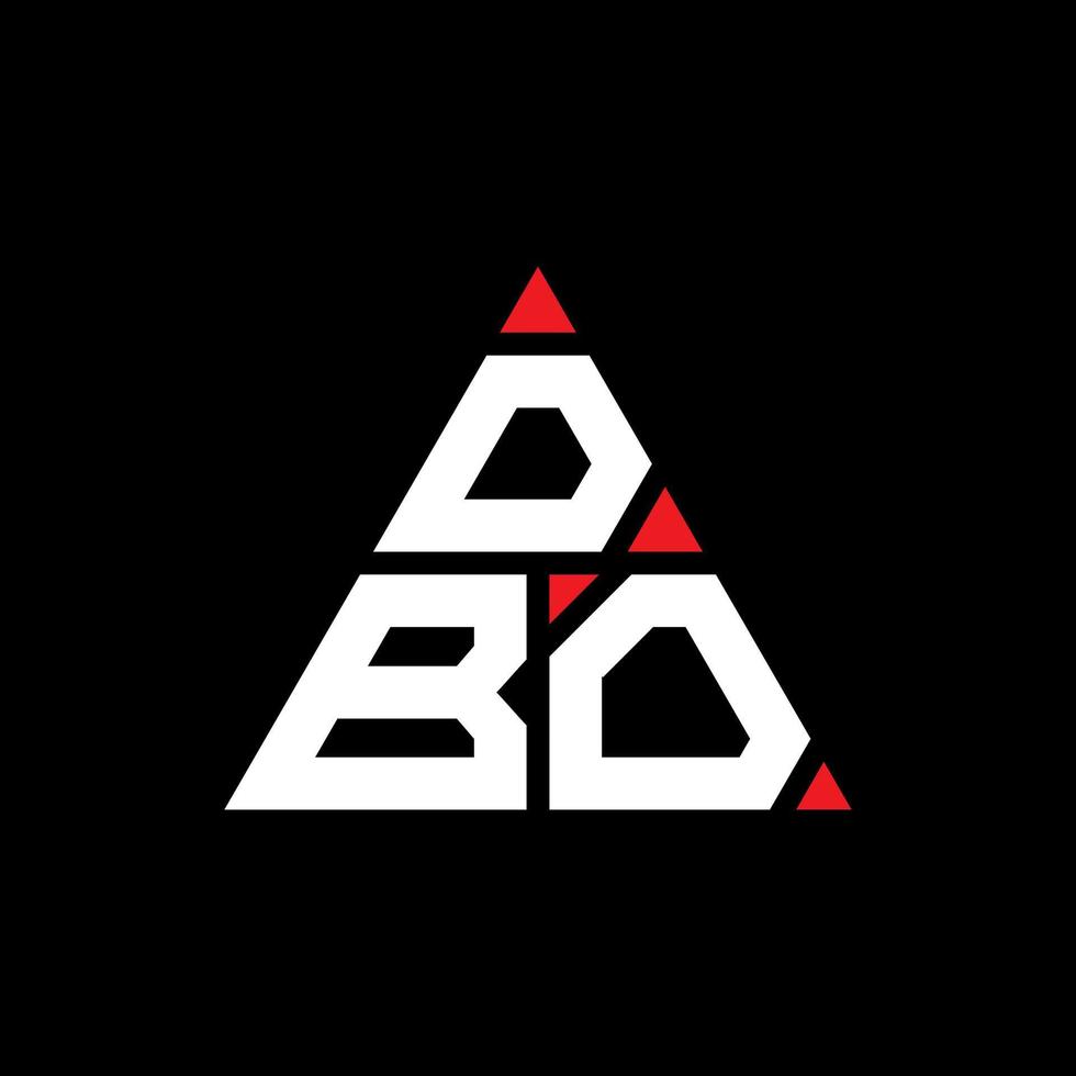 design de logotipo de letra triângulo dbo com forma de triângulo. monograma de design de logotipo de triângulo dbo. modelo de logotipo de vetor dbo triângulo com cor vermelha. logotipo triangular dbo logotipo simples, elegante e luxuoso.