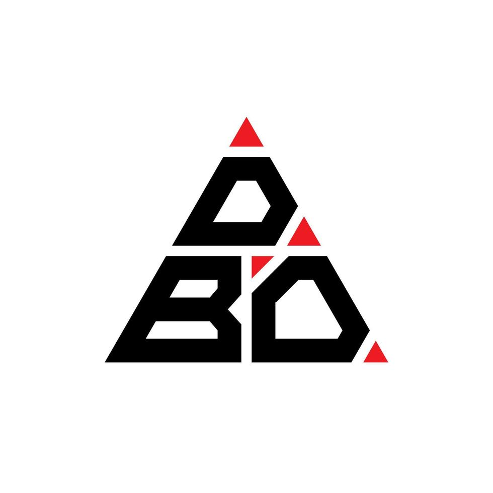 design de logotipo de letra triângulo dbo com forma de triângulo. monograma de design de logotipo de triângulo dbo. modelo de logotipo de vetor dbo triângulo com cor vermelha. logotipo triangular dbo logotipo simples, elegante e luxuoso.