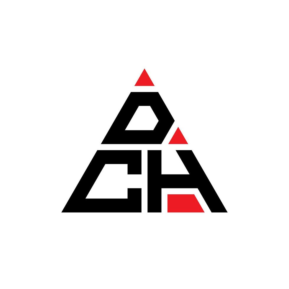 design de logotipo de letra triângulo dch com forma de triângulo. monograma de design de logotipo de triângulo dch. modelo de logotipo de vetor triângulo dch com cor vermelha. logotipo triangular dch logotipo simples, elegante e luxuoso.