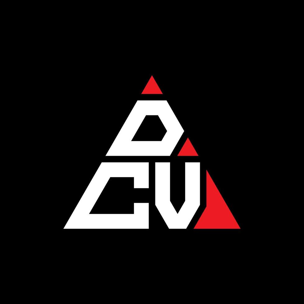 design de logotipo de letra de triângulo dcv com forma de triângulo. monograma de design de logotipo de triângulo dcv. modelo de logotipo de vetor dcv triângulo com cor vermelha. logotipo triangular dcv logotipo simples, elegante e luxuoso.
