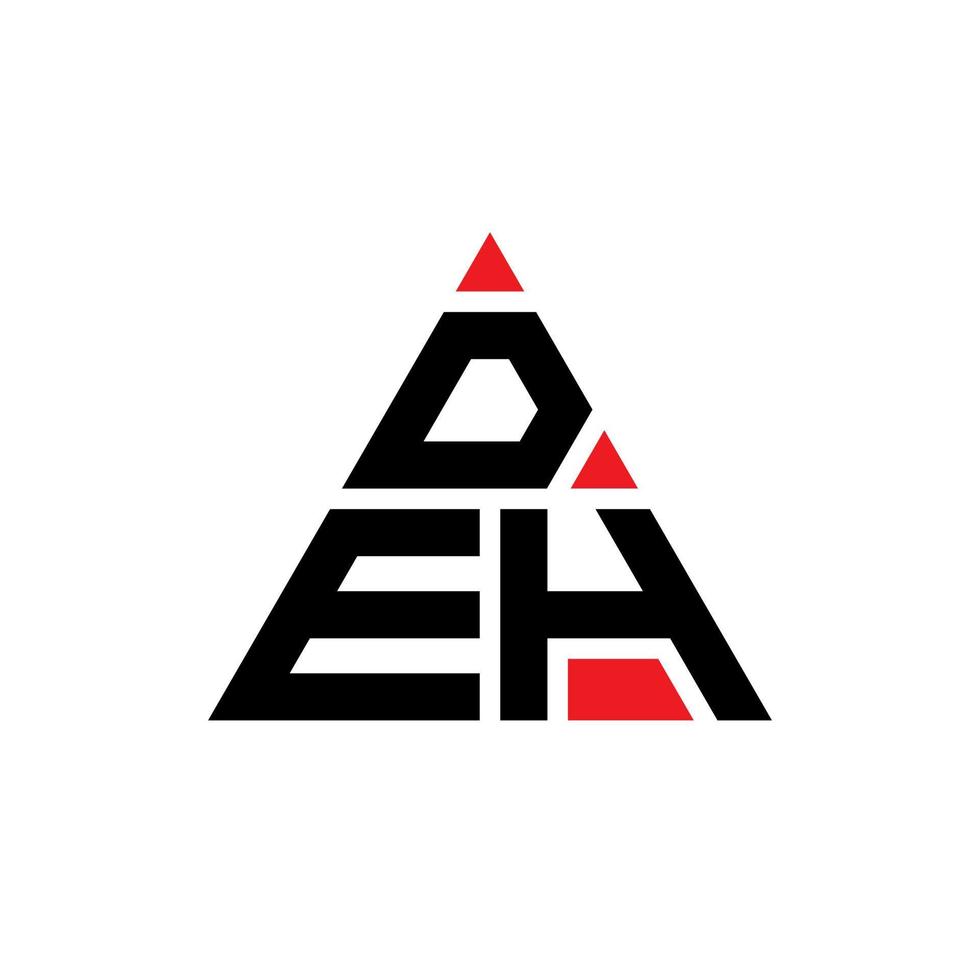 design de logotipo de letra triângulo deh com forma de triângulo. monograma de design de logotipo de triângulo deh. modelo de logotipo de vetor triângulo deh com cor vermelha. deh logotipo triangular logotipo simples, elegante e luxuoso.