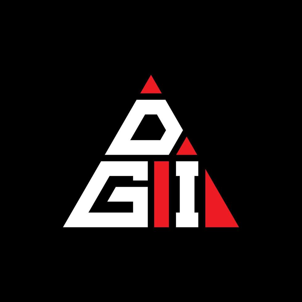 design de logotipo de letra triângulo dgi com forma de triângulo. monograma de design de logotipo de triângulo dgi. modelo de logotipo de vetor dgi triângulo com cor vermelha. logotipo triangular dgi logotipo simples, elegante e luxuoso.