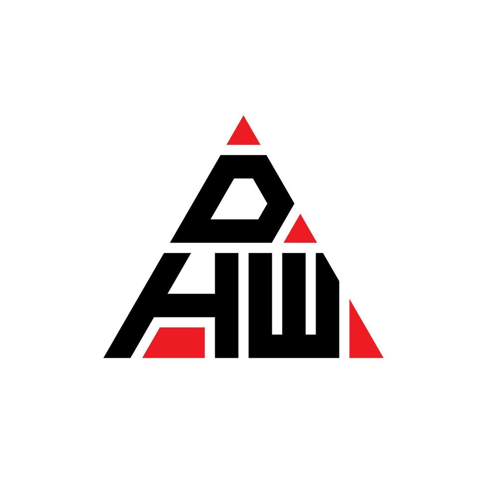 design de logotipo de letra triângulo dhw com forma de triângulo. monograma de design de logotipo de triângulo dhw. modelo de logotipo de vetor triângulo dhw com cor vermelha. logotipo triangular dhw logotipo simples, elegante e luxuoso.