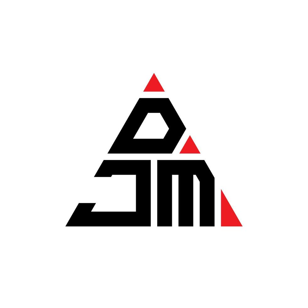design de logotipo de letra triângulo djm com forma de triângulo. monograma de design de logotipo de triângulo djm. modelo de logotipo de vetor djm triângulo com cor vermelha. logotipo triangular djm logotipo simples, elegante e luxuoso.