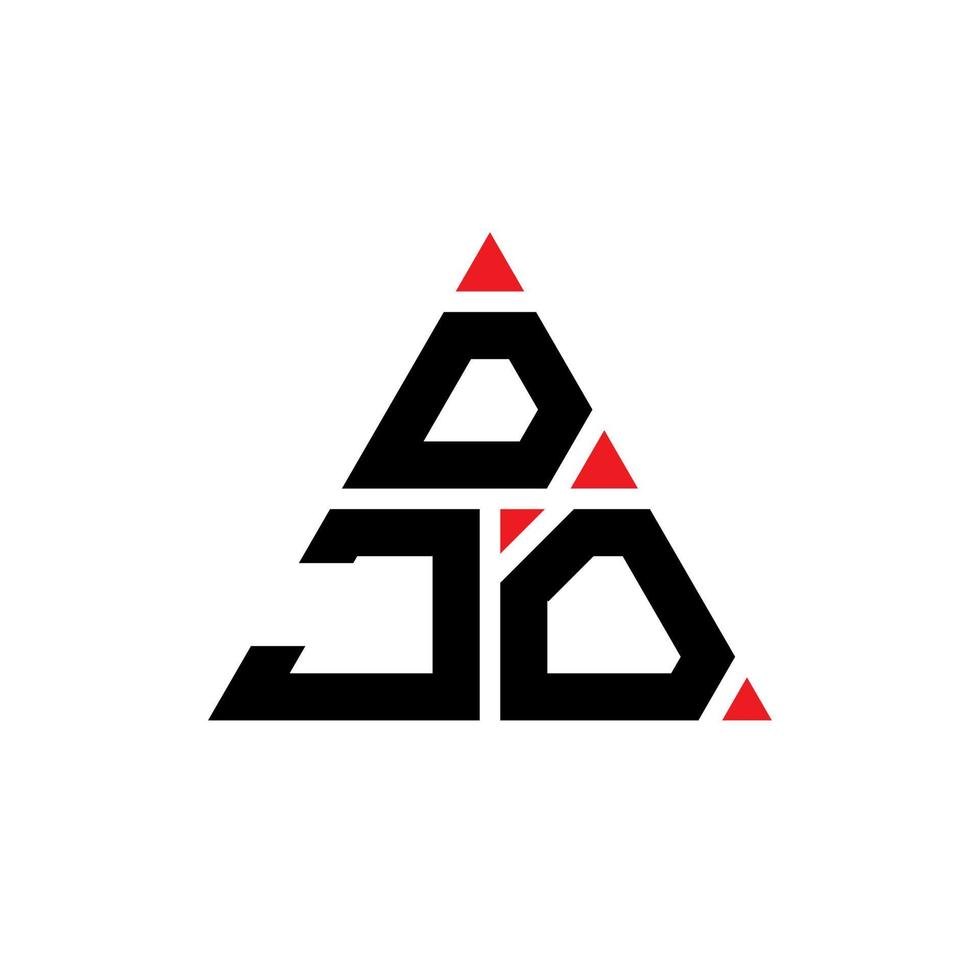 design de logotipo de letra triângulo djo com forma de triângulo. monograma de design de logotipo de triângulo djo. modelo de logotipo de vetor djo triângulo com cor vermelha. logotipo triangular djo logotipo simples, elegante e luxuoso.