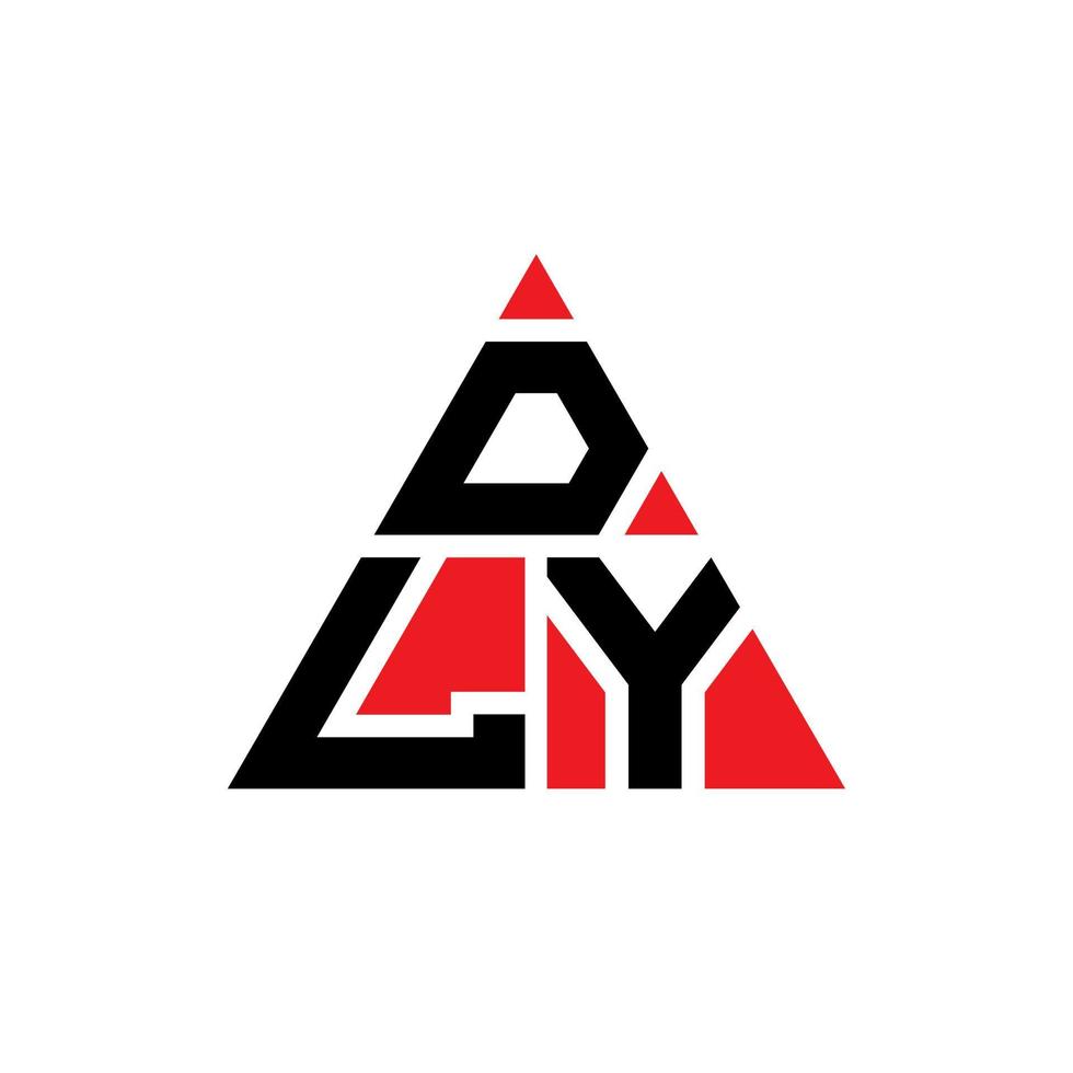 design de logotipo de letra triângulo dly com forma de triângulo. monograma de design de logotipo de triângulo dly. modelo de logotipo de vetor triângulo dly com cor vermelha. logo triangular dly logo simples, elegante e luxuoso.