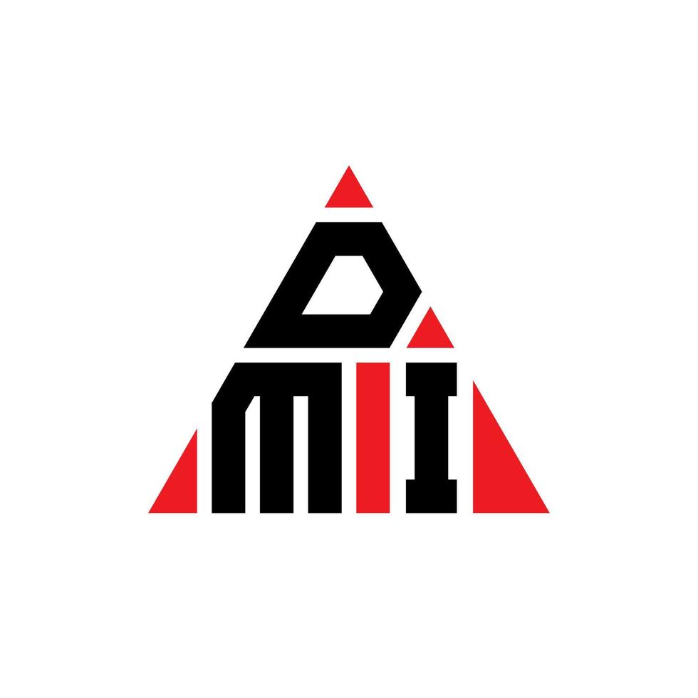 design de logotipo de letra de triângulo dmi com forma de triângulo. monograma de design de logotipo de triângulo dmi. modelo de logotipo de vetor dmi triângulo com cor vermelha. logotipo triangular dmi logotipo simples, elegante e luxuoso.