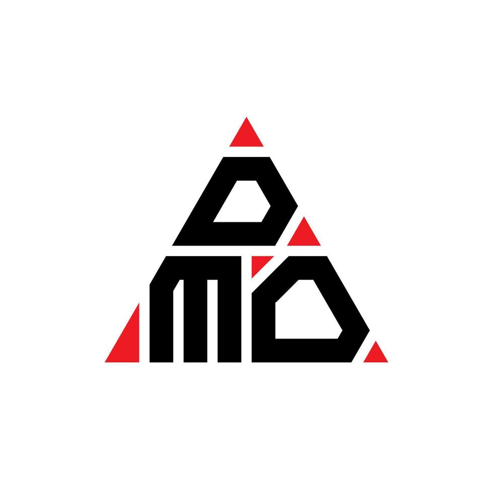 design de logotipo de letra triângulo dmo com forma de triângulo. monograma de design de logotipo de triângulo dmo. modelo de logotipo de vetor de triângulo dmo com cor vermelha. logotipo triangular dmo logotipo simples, elegante e luxuoso.