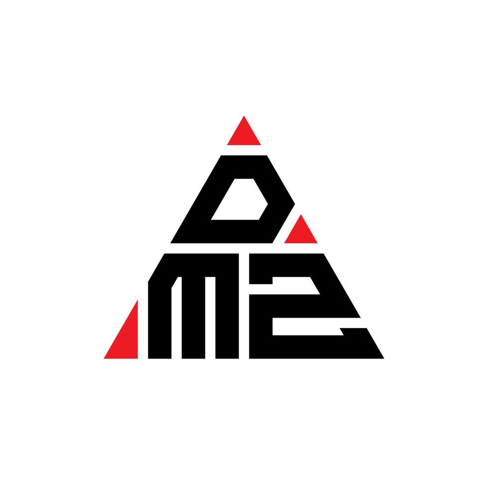 design de logotipo de letra de triângulo dmz com forma de triângulo. monograma de design de logotipo de triângulo dmz. modelo de logotipo de vetor de triângulo dmz com cor vermelha. logotipo triangular dmz logotipo simples, elegante e luxuoso.