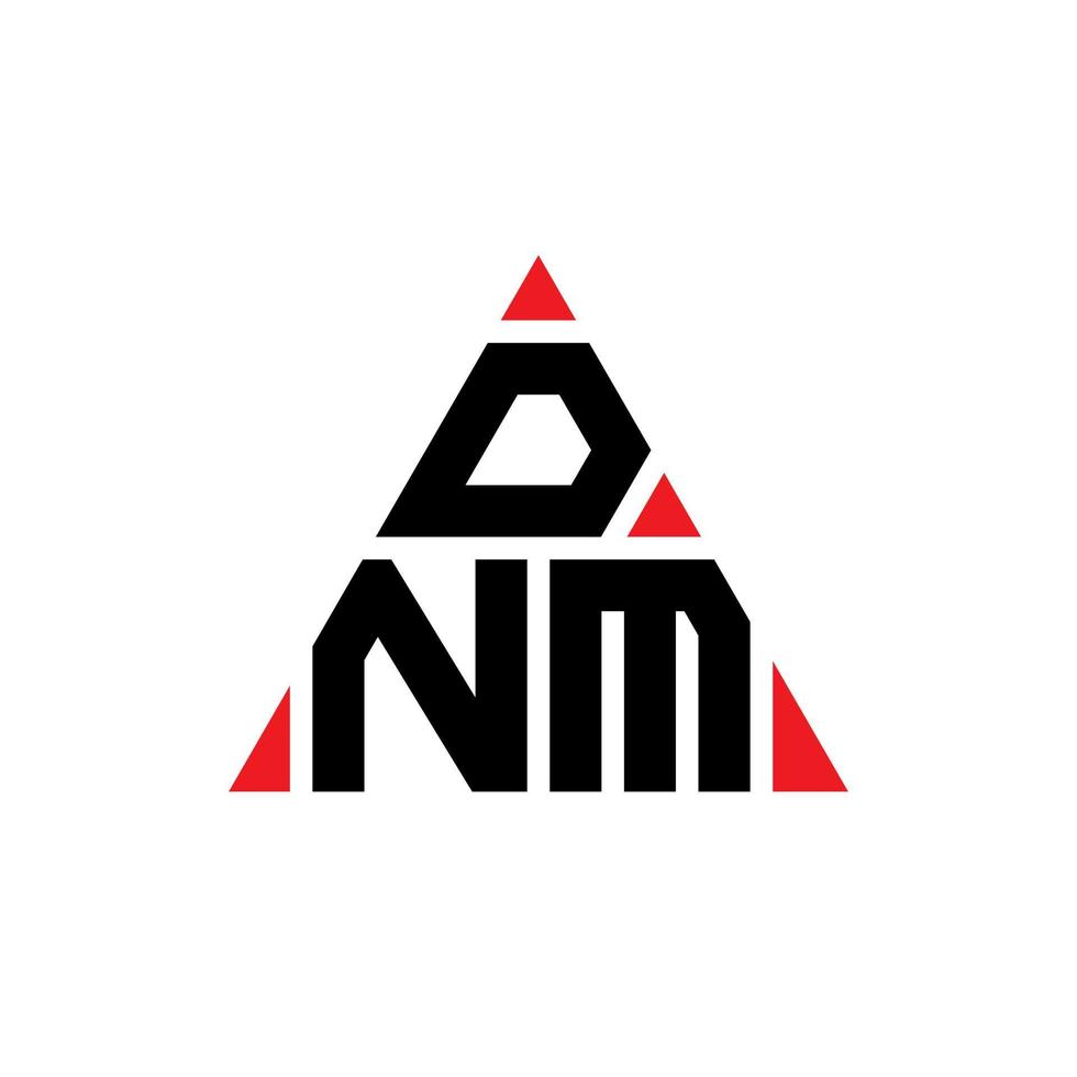 design de logotipo de letra de triângulo dnm com forma de triângulo. monograma de design de logotipo de triângulo dnm. modelo de logotipo de vetor de triângulo dnm com cor vermelha. logotipo triangular dnm logotipo simples, elegante e luxuoso.