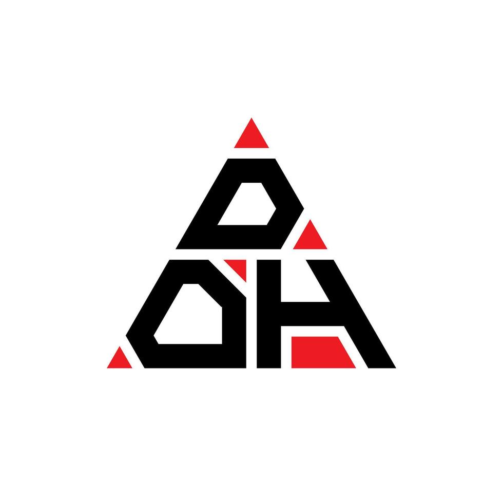 design de logotipo de letra triângulo doh com forma de triângulo. monograma de design de logotipo de triângulo doh. modelo de logotipo de vetor de triângulo doh com cor vermelha. logotipo triangular doh logotipo simples, elegante e luxuoso.