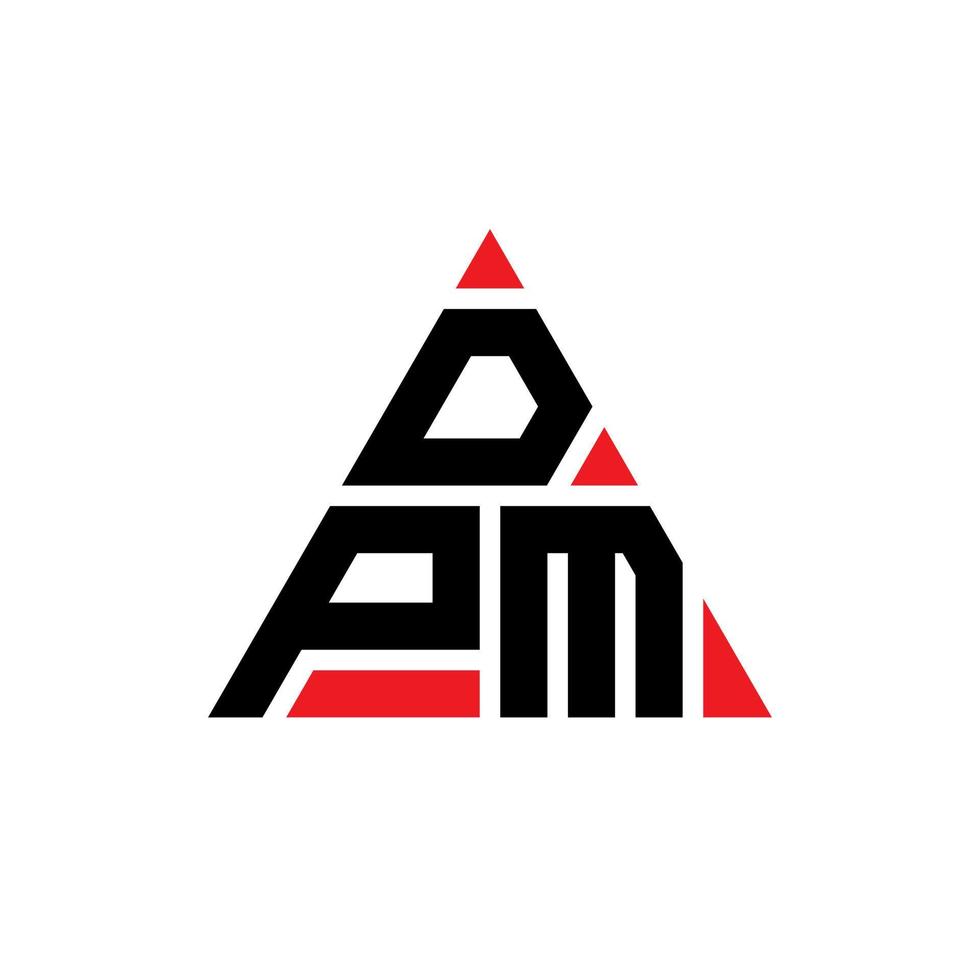 design de logotipo de letra triângulo dpm com forma de triângulo. monograma de design de logotipo de triângulo dpm. modelo de logotipo de vetor triângulo dpm com cor vermelha. logotipo triangular dpm logotipo simples, elegante e luxuoso.