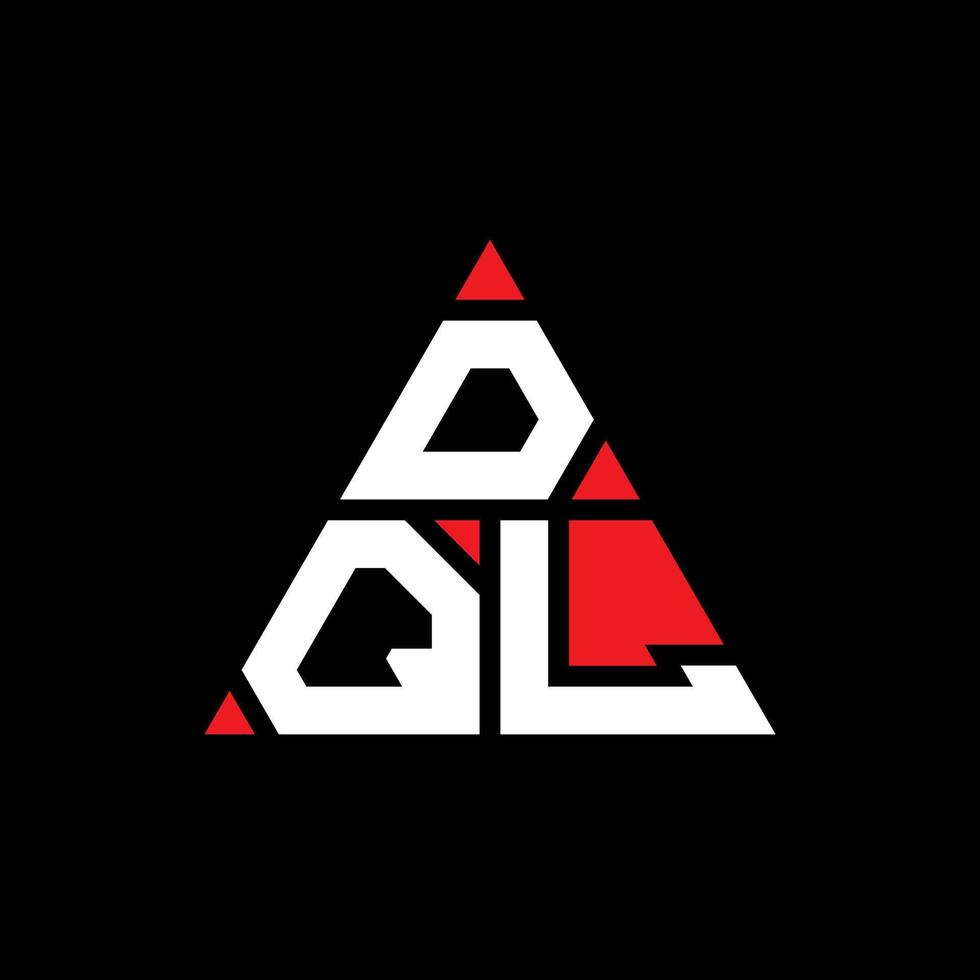 design de logotipo de letra triângulo dql com forma de triângulo. monograma de design de logotipo de triângulo dql. modelo de logotipo de vetor triângulo dql com cor vermelha. logotipo triangular dql logotipo simples, elegante e luxuoso.