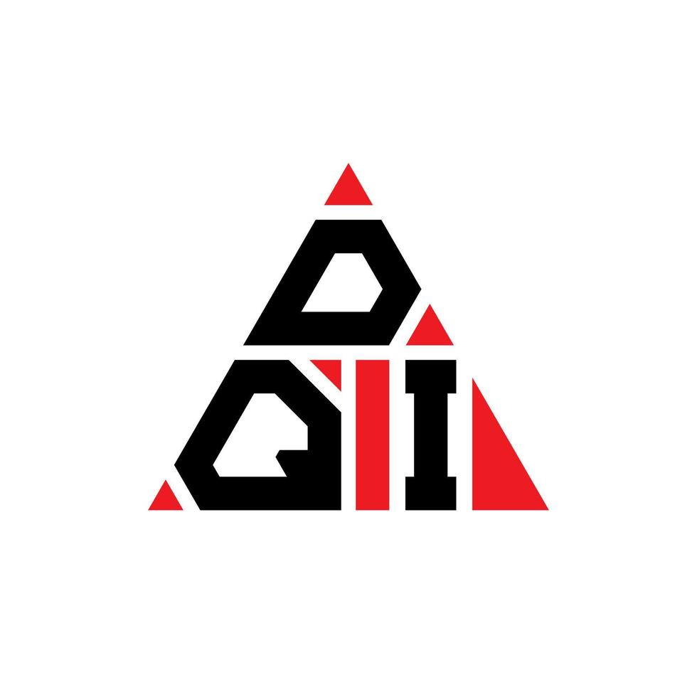 design de logotipo de letra triângulo dqi com forma de triângulo. monograma de design de logotipo de triângulo dqi. modelo de logotipo de vetor triângulo dqi com cor vermelha. logotipo triangular dqi logotipo simples, elegante e luxuoso.