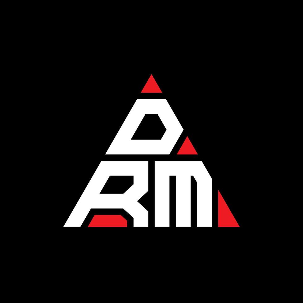 design de logotipo de letra de triângulo drm com forma de triângulo. monograma de design de logotipo de triângulo drm. modelo de logotipo de vetor de triângulo drm com cor vermelha. drm logotipo triangular logotipo simples, elegante e luxuoso.