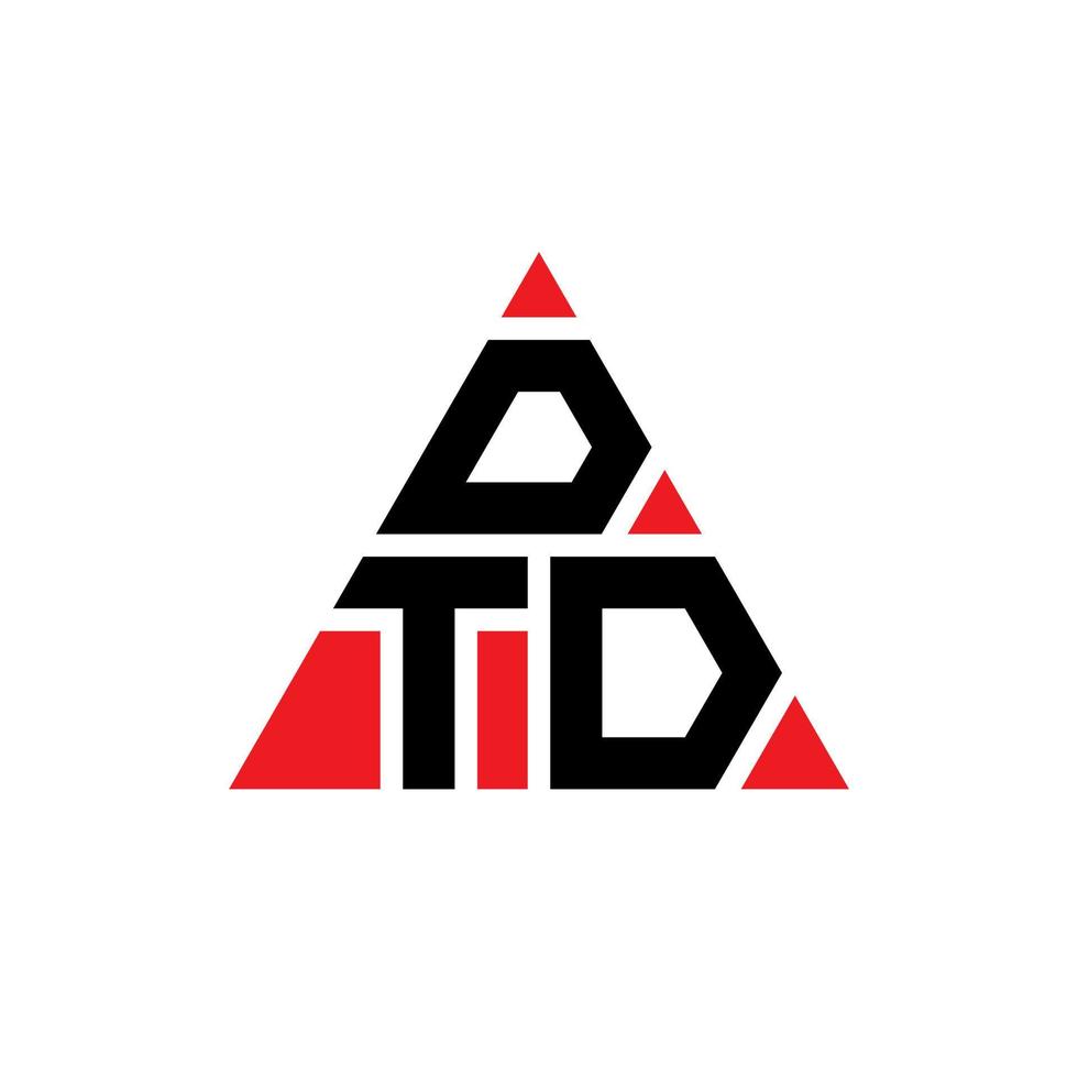 design de logotipo de letra triângulo dtd com forma de triângulo. monograma de design de logotipo de triângulo dtd. modelo de logotipo de vetor triângulo dtd com cor vermelha. logotipo triangular dtd logotipo simples, elegante e luxuoso.