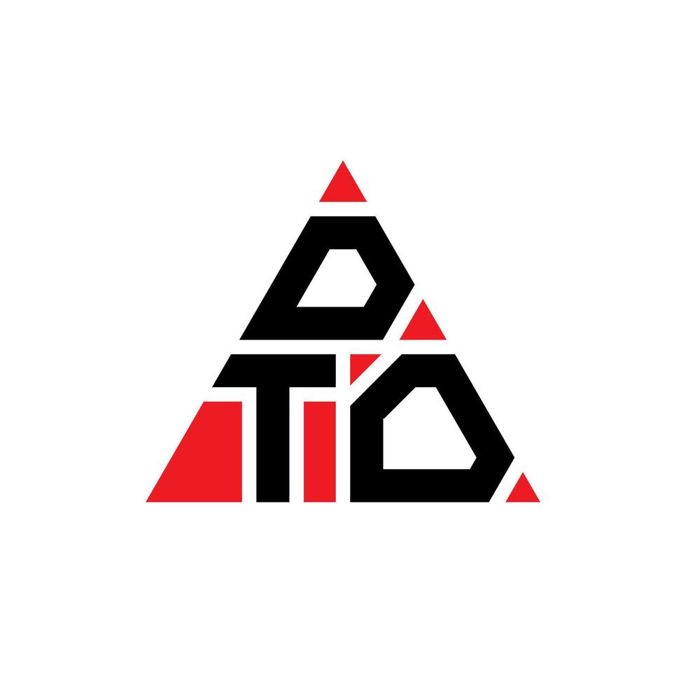 design de logotipo de letra triângulo dto com forma de triângulo. monograma de design de logotipo de triângulo dto. modelo de logotipo de vetor de triângulo dto com cor vermelha. dto logotipo triangular simples, elegante e luxuoso.