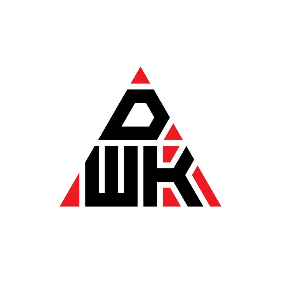 design de logotipo de letra triângulo dwk com forma de triângulo. monograma de design de logotipo de triângulo dwk. modelo de logotipo de vetor dwk triângulo com cor vermelha. dwk logotipo triangular logotipo simples, elegante e luxuoso.