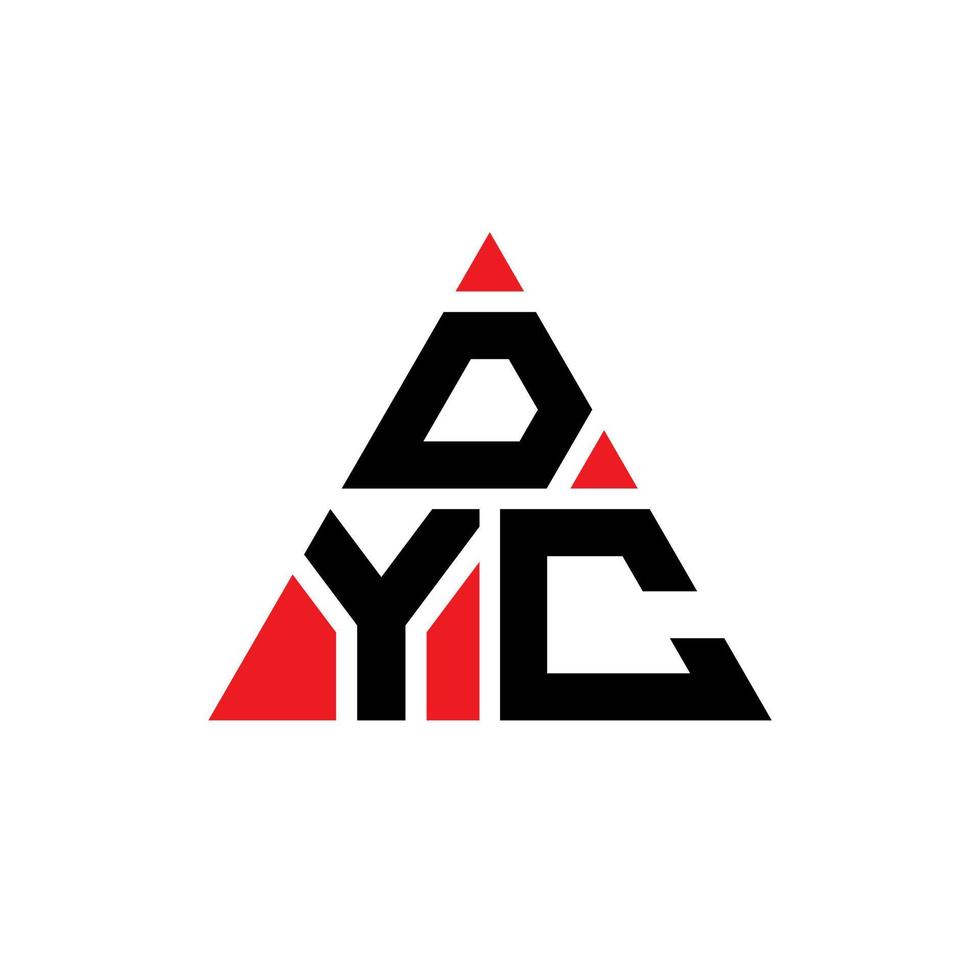 design de logotipo de letra triângulo dyc com forma de triângulo. monograma de design de logotipo de triângulo dyc. modelo de logotipo de vetor dyc triângulo com cor vermelha. logotipo triangular dyc logotipo simples, elegante e luxuoso.