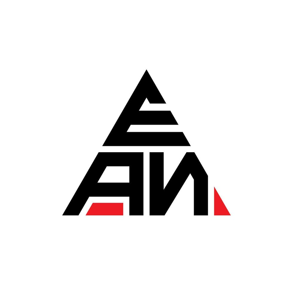 design de logotipo de letra triangular ean com forma de triângulo. monograma de design de logotipo de triângulo ean. modelo de logotipo de vetor de triângulo ean com cor vermelha. um logotipo triangular simples, elegante e luxuoso.