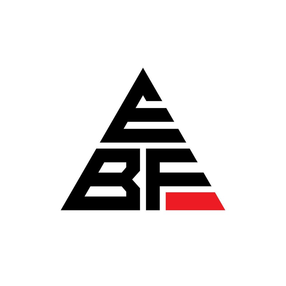 design de logotipo de letra triângulo ebf com forma de triângulo. monograma de design de logotipo de triângulo ebf. modelo de logotipo de vetor de triângulo ebf com cor vermelha. logotipo triangular ebf logotipo simples, elegante e luxuoso.