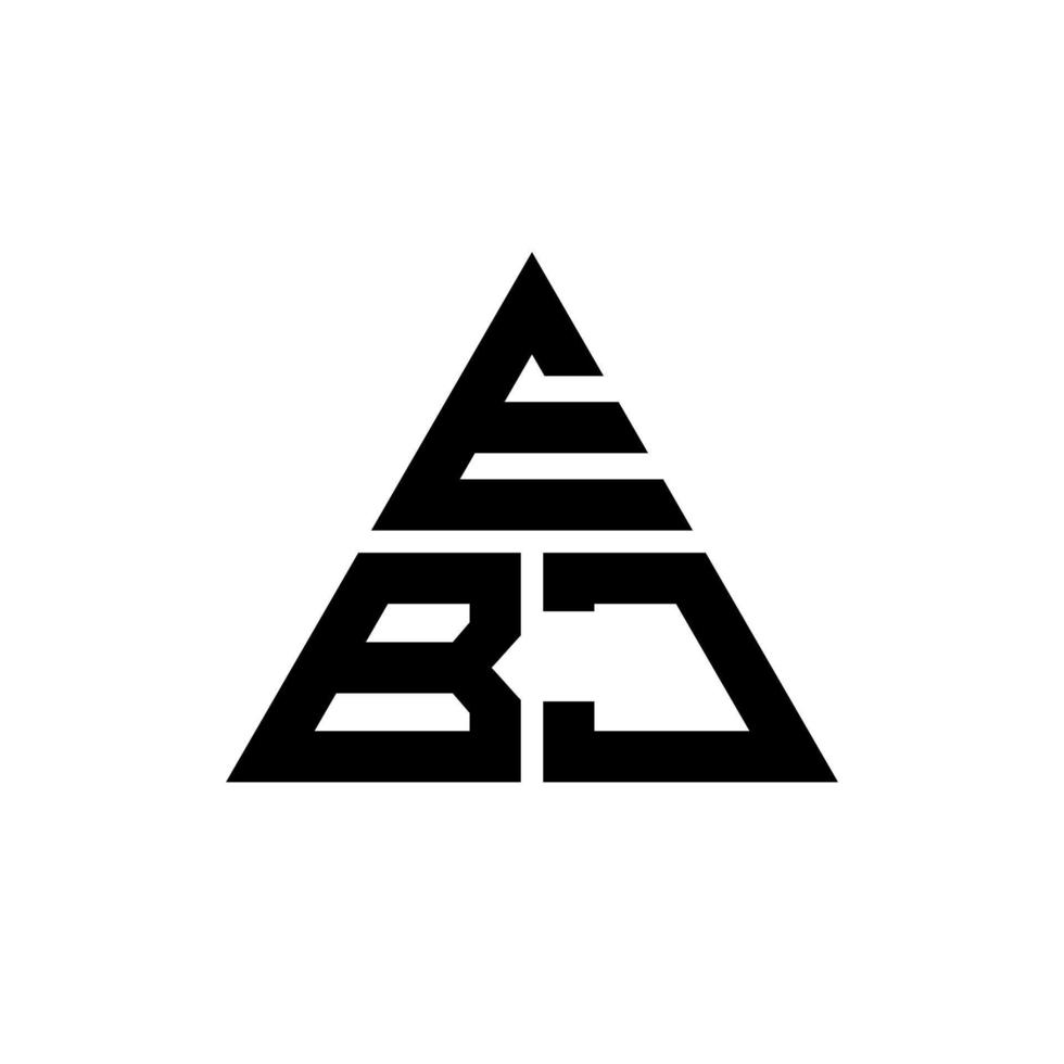 design de logotipo de letra triângulo ebj com forma de triângulo. monograma de design de logotipo de triângulo ebj. modelo de logotipo de vetor de triângulo ebj com cor vermelha. logotipo triangular ebj logotipo simples, elegante e luxuoso.