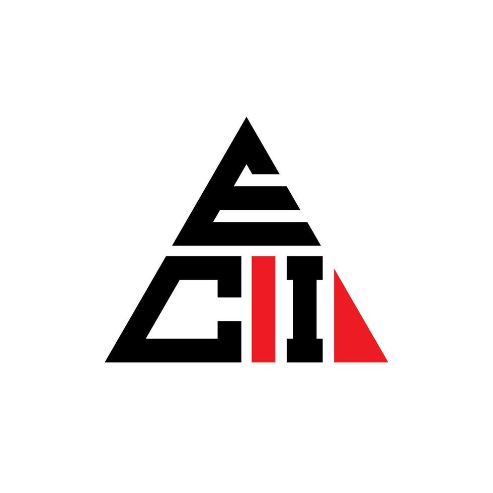 design de logotipo de letra de triângulo eci com forma de triângulo. monograma de design de logotipo de triângulo eci. modelo de logotipo de vetor de triângulo eci com cor vermelha. logotipo triangular eci logotipo simples, elegante e luxuoso.