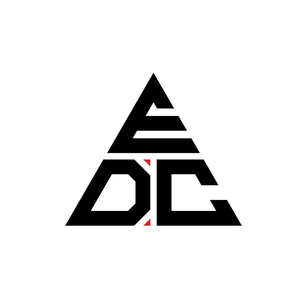 design de logotipo de letra triângulo edc com forma de triângulo. monograma de design de logotipo de triângulo edc. modelo de logotipo de vetor de triângulo edc com cor vermelha. logotipo triangular edc logotipo simples, elegante e luxuoso.