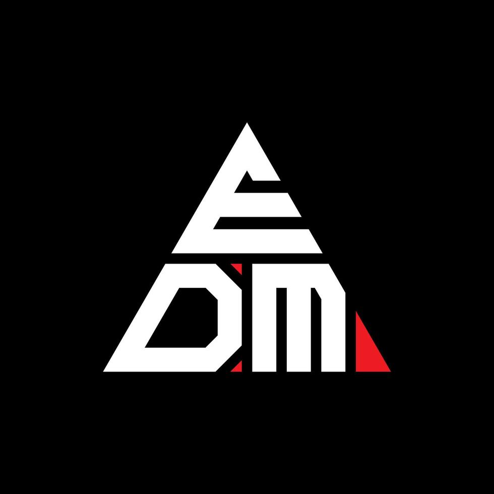 design de logotipo de letra triângulo edm com forma de triângulo. monograma de design de logotipo de triângulo edm. modelo de logotipo de vetor de triângulo edm com cor vermelha. logotipo triangular edm logotipo simples, elegante e luxuoso.