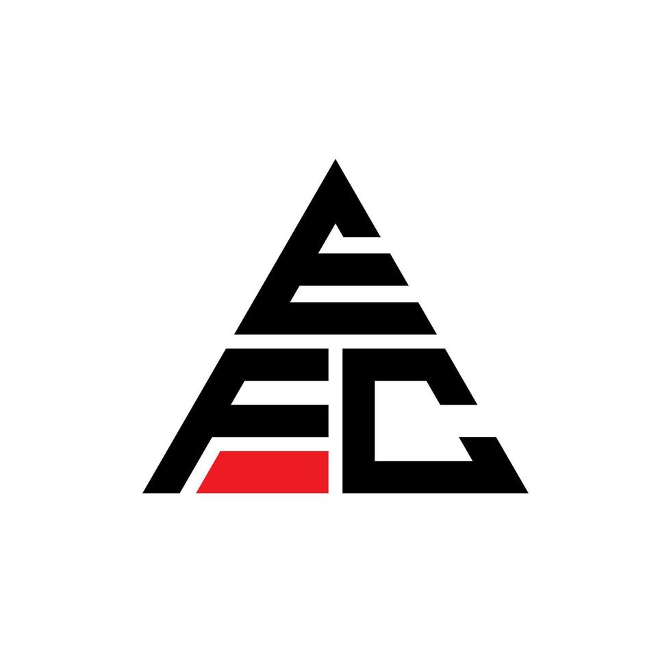 design de logotipo de letra triângulo efc com forma de triângulo. monograma de design de logotipo de triângulo efc. modelo de logotipo de vetor triângulo efc com cor vermelha. logotipo triangular efc logotipo simples, elegante e luxuoso.