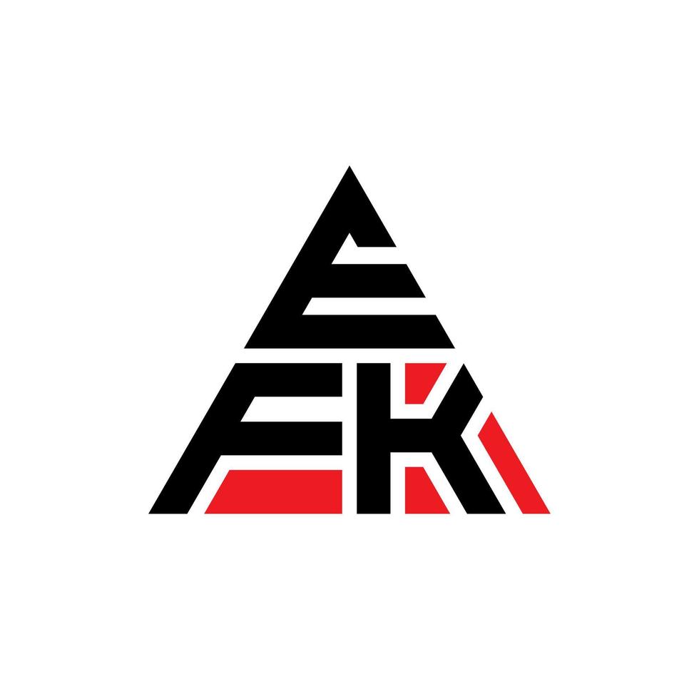 design de logotipo de letra triângulo efk com forma de triângulo. monograma de design de logotipo de triângulo efk. modelo de logotipo de vetor triângulo efk com cor vermelha. logotipo triangular efk logotipo simples, elegante e luxuoso.